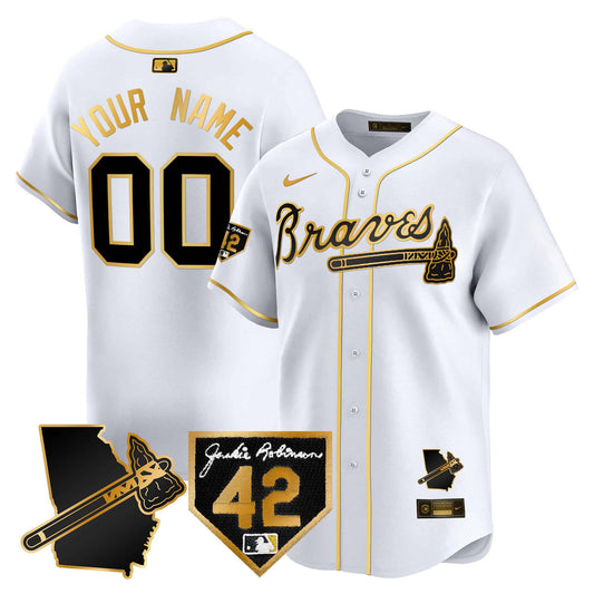 Atlanta Braves 2024 Robinson & Georgia Patch Vapor Premier Limited Custom Jersey - All Stitched