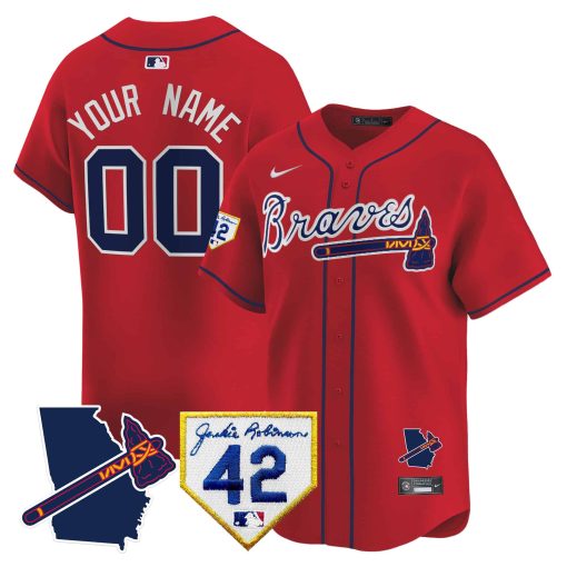 Atlanta Braves 2024 Robinson & Georgia Patch Vapor Premier Limited Custom Jersey - All Stitched