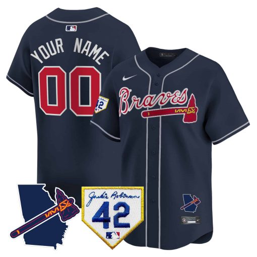 Atlanta Braves 2024 Robinson & Georgia Patch Vapor Premier Limited Custom Jersey - All Stitched