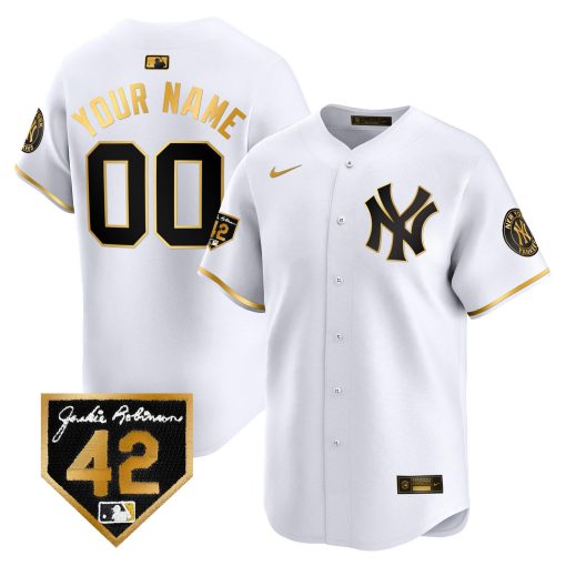 New York Yankees 2024 Jackie Robinson Patch Vapor Premier Limited Custom Jersey - All Stitched