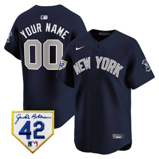 New York Yankees 2024 Jackie Robinson Patch Vapor Premier Limited Custom Jersey - All Stitched