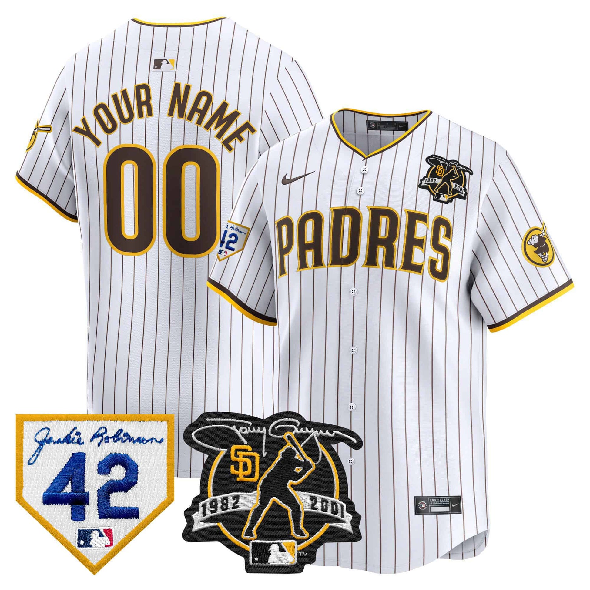 Padres 2024 Tony Gwynn & Robinson Patch Vapor Premier Limited Custom Jersey – All Stitched