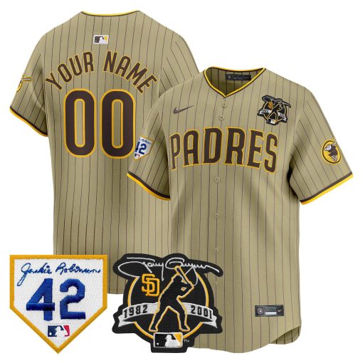 Padres 2024 Tony Gwynn & Robinson Patch Vapor Premier Limited Custom Jersey – All Stitched