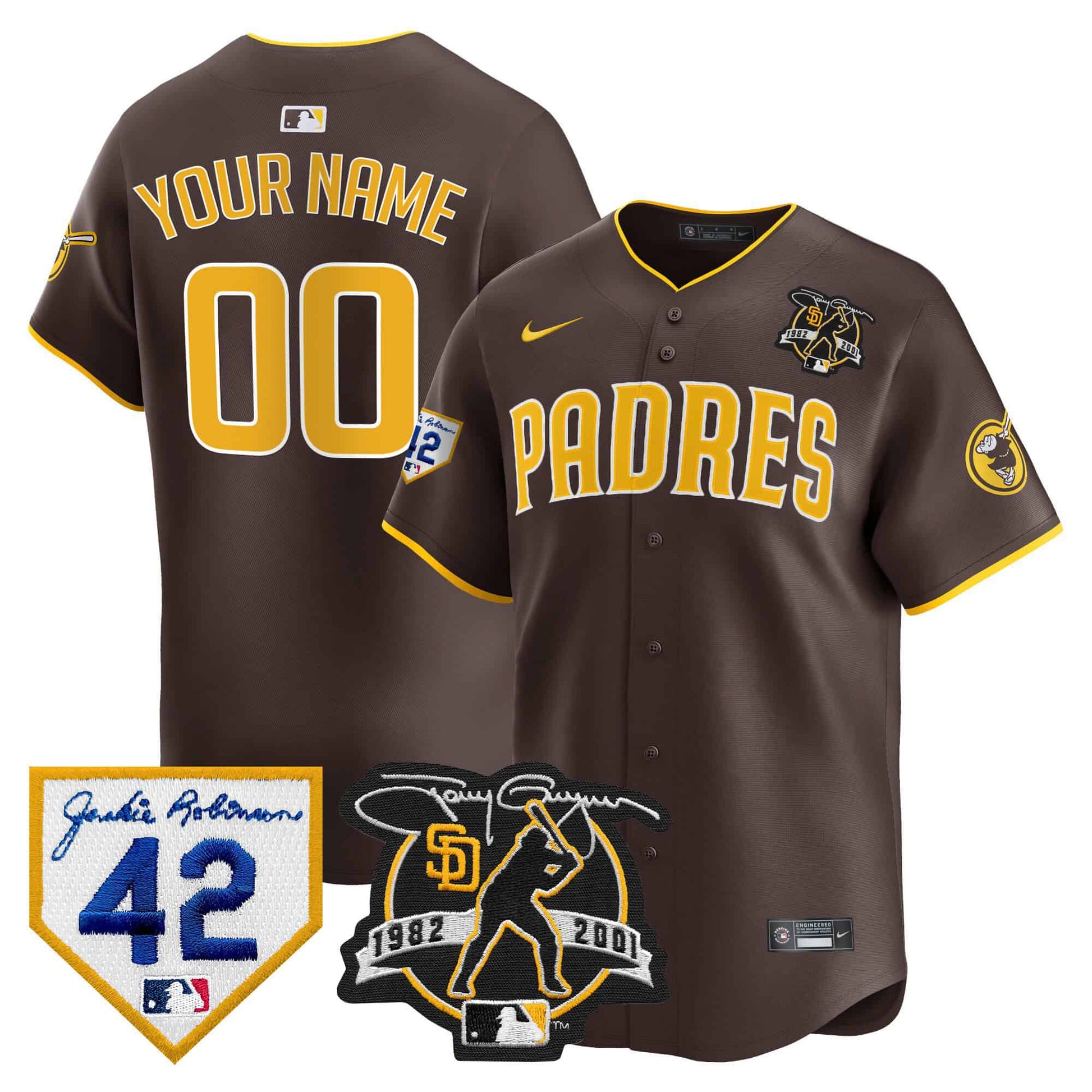Padres 2024 Tony Gwynn & Robinson Patch Vapor Premier Limited Custom Jersey – All Stitched