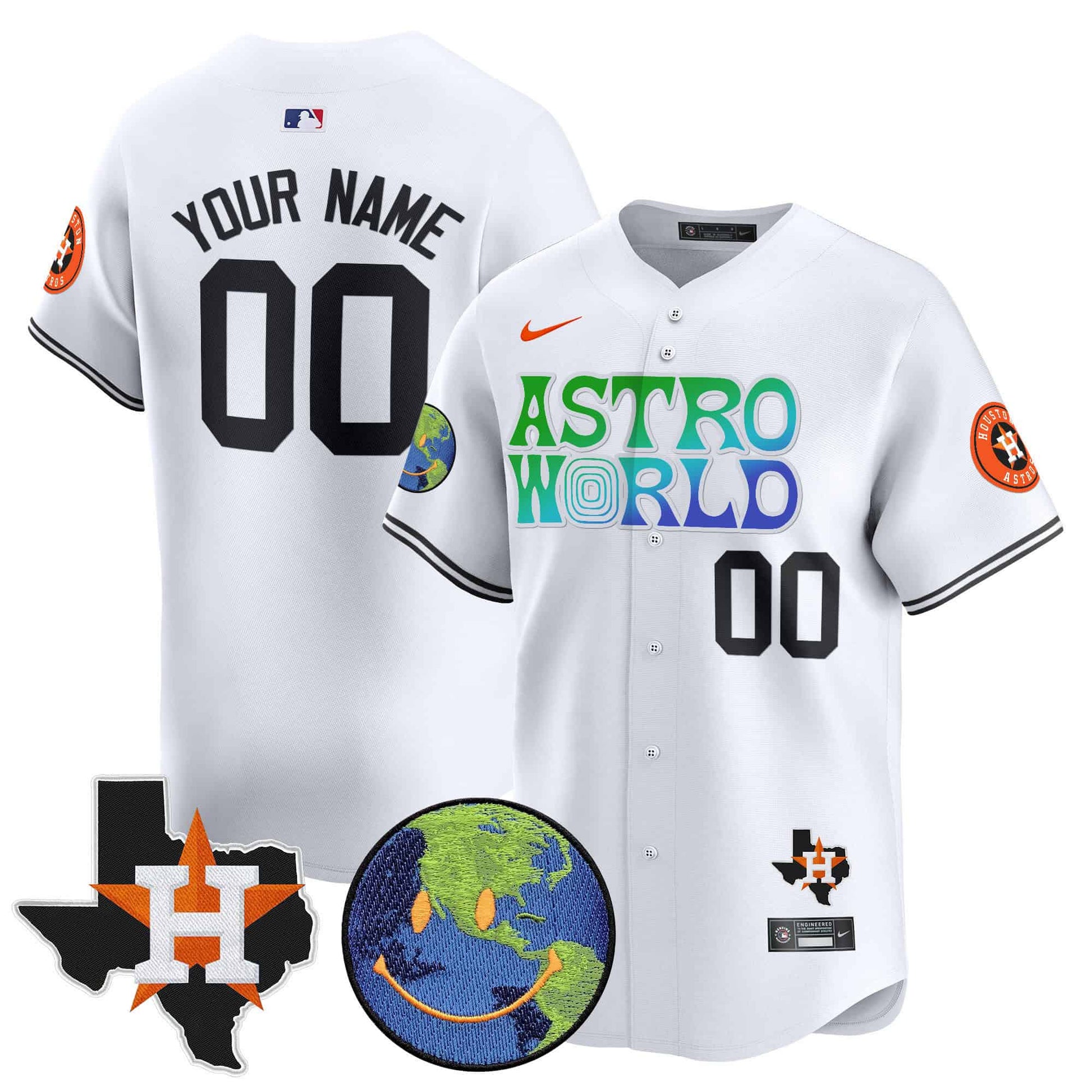 Houston Astros Cactus Jack Astro World Vapor Premier Limited Custom Jersey - All Stitched