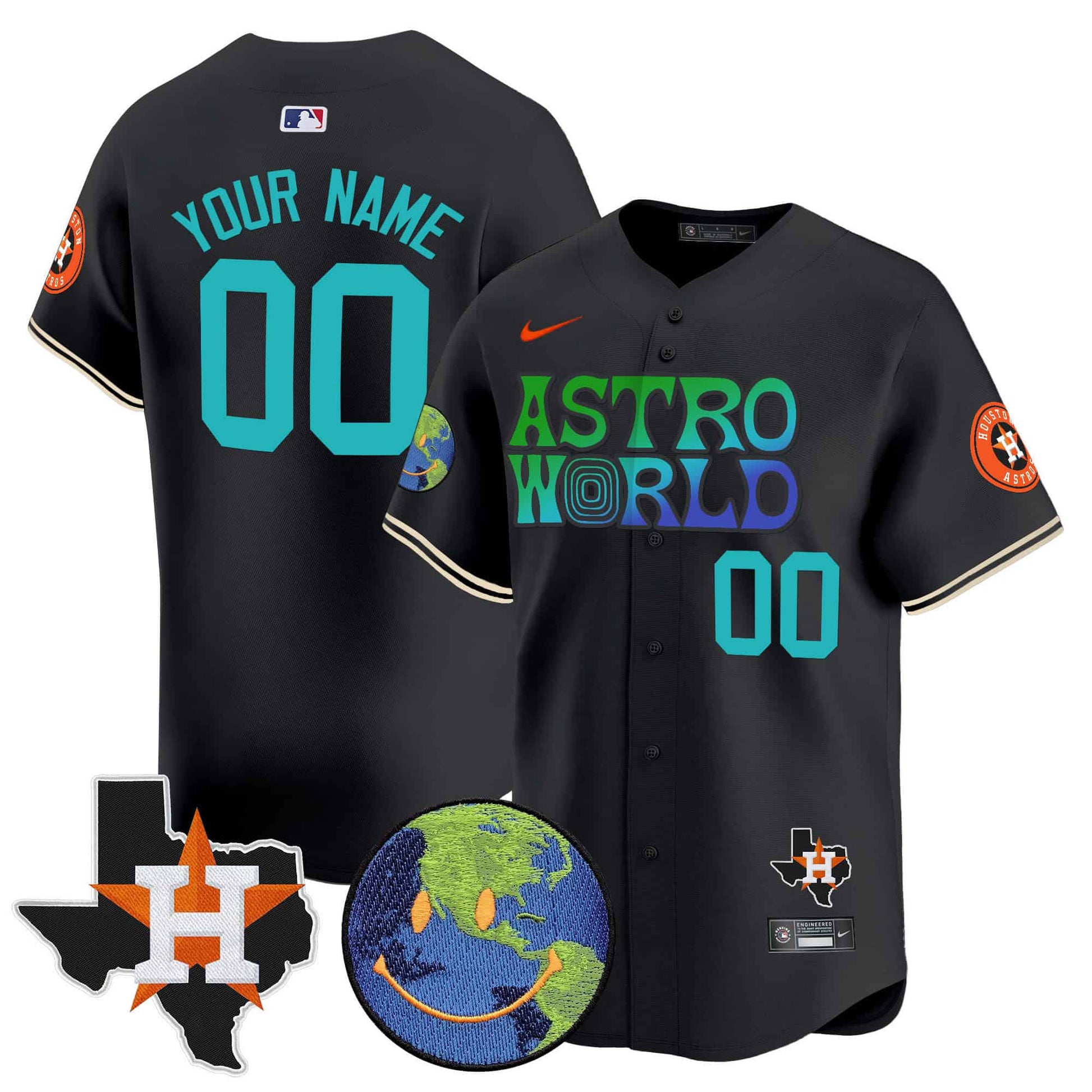 Houston Astros Cactus Jack Astro World Vapor Premier Limited Custom Jersey - All Stitched
