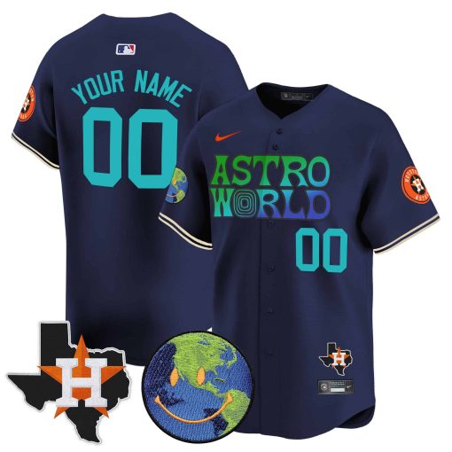 Houston Astros Cactus Jack Astro World Vapor Premier Limited Custom Jersey - All Stitched