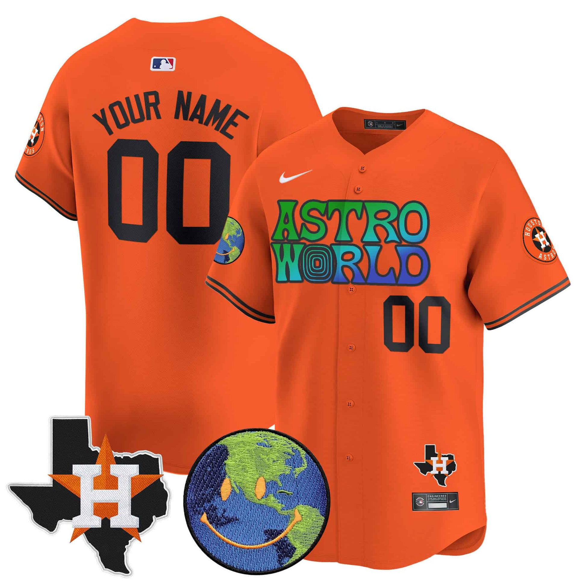 Houston Astros Cactus Jack Astro World Vapor Premier Limited Custom Jersey - All Stitched
