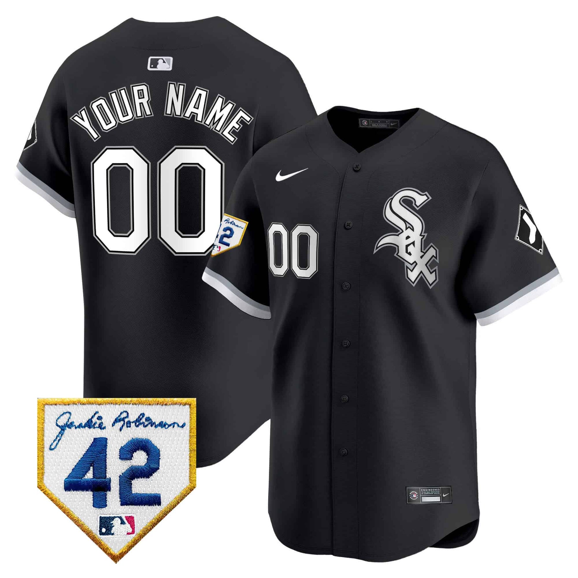 Chicago White Sox 2024 Jackie Robinson Patch Vapor Premier Limited Custom Jersey - All Stitched