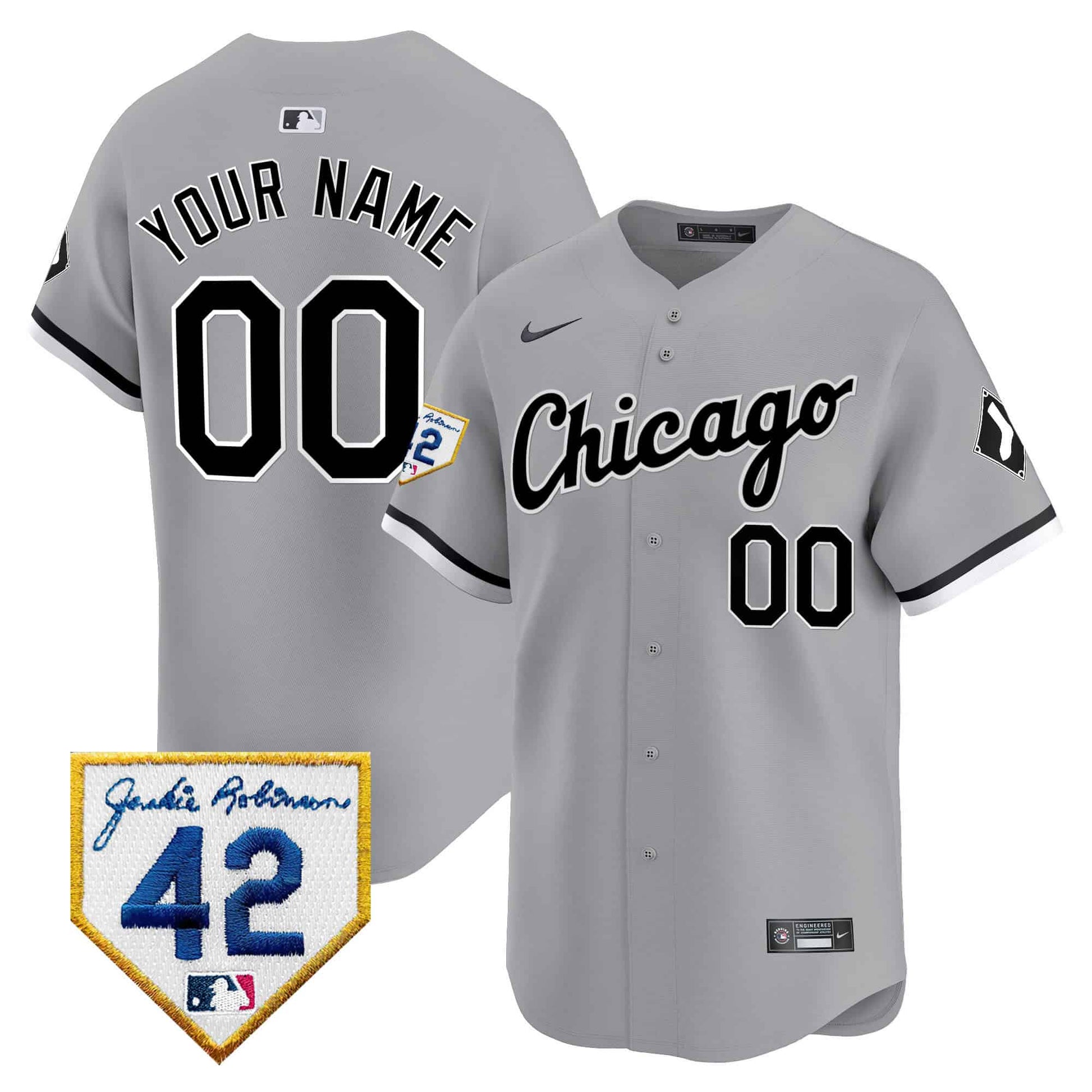 Chicago White Sox 2024 Jackie Robinson Patch Vapor Premier Limited Custom Jersey - All Stitched