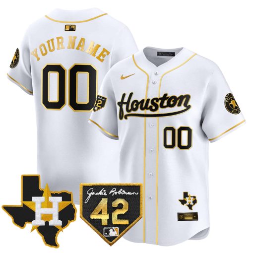 Houston Astros 2024 Jackie Robinson Patch Vapor Premier Limited Custom Jersey - All Stitched