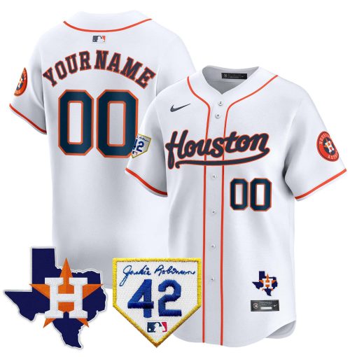 Houston Astros 2024 Jackie Robinson Patch Vapor Premier Limited Custom Jersey - All Stitched