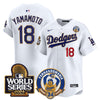 Men's Dodgers Fernando Valenzuela & 2024 World Series Patch Vapor Premier Limited Jersey - All Stitched