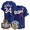Men's Dodgers Fernando Valenzuela & 2024 World Series Patch Vapor Premier Limited Jersey - All Stitched