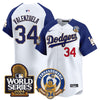 Men's Dodgers Fernando Valenzuela & 2024 World Series Patch Vapor Premier Limited Jersey - All Stitched