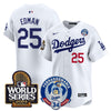 Men's Dodgers Fernando Valenzuela & 2024 World Series Patch Vapor Premier Limited Jersey V3 - All Stitched