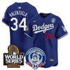 Men's Dodgers Fernando Valenzuela & 2024 World Series Patch Vapor Premier Limited Jersey V3 - All Stitched