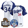 Men's Dodgers Fernando Valenzuela & 2024 World Series Patch Vapor Premier Limited Jersey V3 - All Stitched