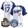 Men's Dodgers Fernando Valenzuela & 2024 World Series Patch Vapor Premier Limited Jersey V3 - All Stitched