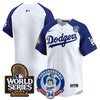 Men's Dodgers Fernando Valenzuela & 2024 World Series Patch Vapor Premier Limited Jersey V3 - All Stitched