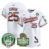 Men's Dodgers Mexico Fernando Valenzuela & 2024 World Series Patch Vapor Premier Limited Jersey - All Stitched