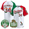 Men's Dodgers Mexico Fernando Valenzuela & 2024 World Series Patch Vapor Premier Limited Jersey - All Stitched