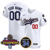Custom Name/Gender Dodgers 2024 World Series Champions Gold Trim Vapor Premier Elite Jersey V2 - All Stitched