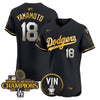 Men's Dodgers 2024 World Series Champions Gold Trim Vapor Premier Elite Jersey - All Stitched