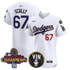 Men's Dodgers 2024 World Series Champions Gold Trim Vapor Premier Elite Jersey - All Stitched