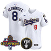 Men's Dodgers 2024 World Series Champions Gold Trim Vapor Premier Elite Jersey - All Stitched