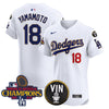 Men's Dodgers 2024 World Series Champions Gold Trim Vapor Premier Elite Jersey - All Stitched