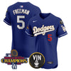 Men's Dodgers 2024 World Series Champions Gold Trim Vapor Premier Elite Jersey - All Stitched