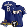 Men's Dodgers 2024 World Series Champions Gold Trim Vapor Premier Elite Jersey - All Stitched