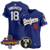 Men's Dodgers 2024 World Series Champions Gold Trim Vapor Premier Elite Jersey - All Stitched
