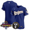 Men's Dodgers 2024 World Series Champions Gold Trim Vapor Premier Elite Jersey - All Stitched