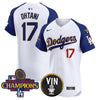 Men's Dodgers 2024 World Series Champions Gold Trim Vapor Premier Elite Jersey - All Stitched