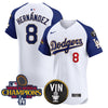 Men's Dodgers 2024 World Series Champions Gold Trim Vapor Premier Elite Jersey - All Stitched