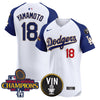 Men's Dodgers 2024 World Series Champions Gold Trim Vapor Premier Elite Jersey - All Stitched