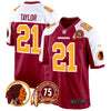 Men's Washington Redskins 75th Patch Throwback Game Jersey - All Stitched
