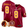Men's Washington Redskins 75th Patch Throwback Game Jersey - All Stitched