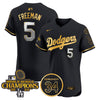 Men's Dodgers 2024 World Series Champions Gold Trim Vapor Premier Elite Jersey V2 - All Stitched
