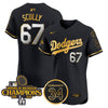 Men's Dodgers 2024 World Series Champions Gold Trim Vapor Premier Elite Jersey V2 - All Stitched