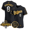 Men's Dodgers 2024 World Series Champions Gold Trim Vapor Premier Elite Jersey V2 - All Stitched