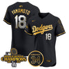 Men's Dodgers 2024 World Series Champions Gold Trim Vapor Premier Elite Jersey V2 - All Stitched