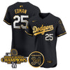 Men's Dodgers 2024 World Series Champions Gold Trim Vapor Premier Elite Jersey V2 - All Stitched