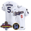Men's Dodgers 2024 World Series Champions Gold Trim Vapor Premier Elite Jersey V2 - All Stitched