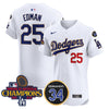 Men's Dodgers 2024 World Series Champions Gold Trim Vapor Premier Elite Jersey V2 - All Stitched