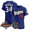 Men's Dodgers 2024 World Series Champions Gold Trim Vapor Premier Elite Jersey V2 - All Stitched