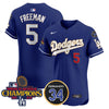 Men's Dodgers 2024 World Series Champions Gold Trim Vapor Premier Elite Jersey V2 - All Stitched