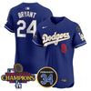 Men's Dodgers 2024 World Series Champions Gold Trim Vapor Premier Elite Jersey V2 - All Stitched